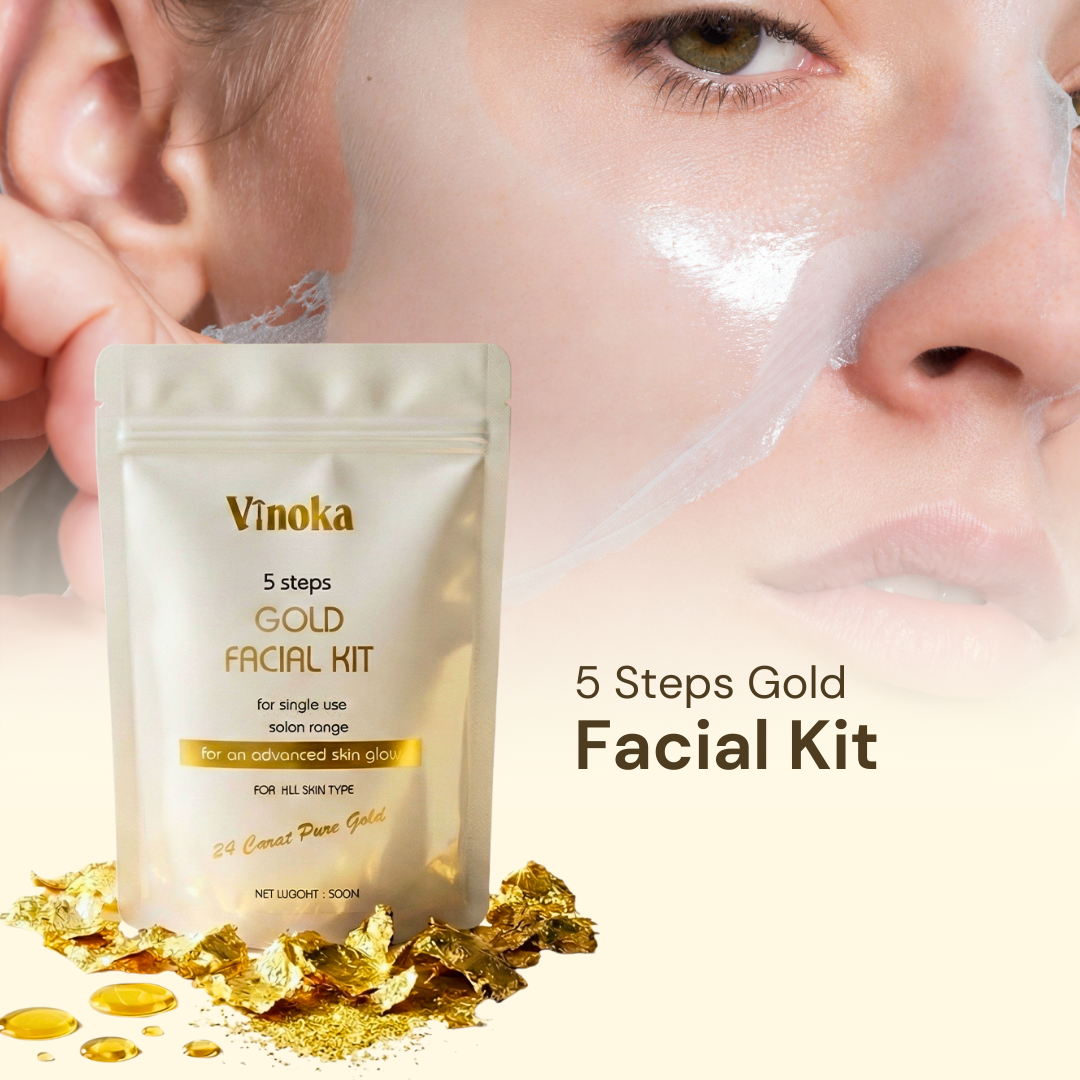 VINOKA 5 Steps Gold Facial Kit – 24 Carat Pure Gold