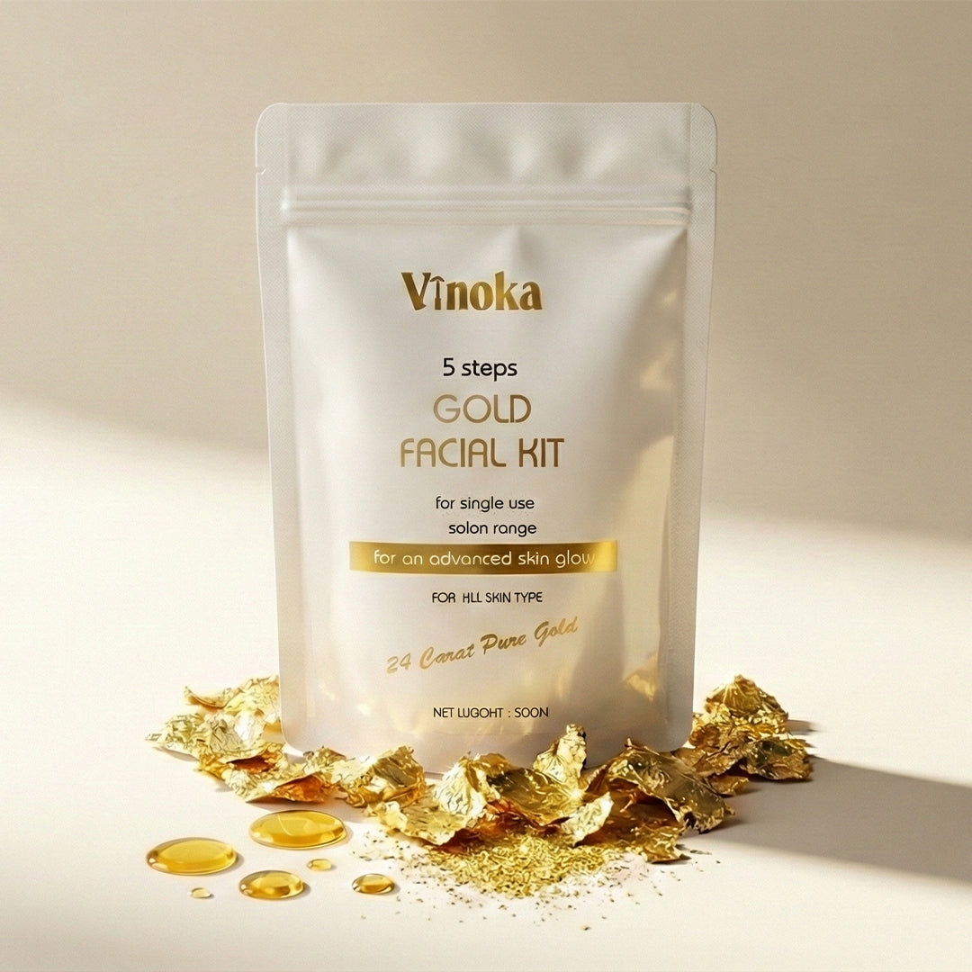 VINOKA 5 Steps Gold Facial Kit – 24 Carat Pure Gold
