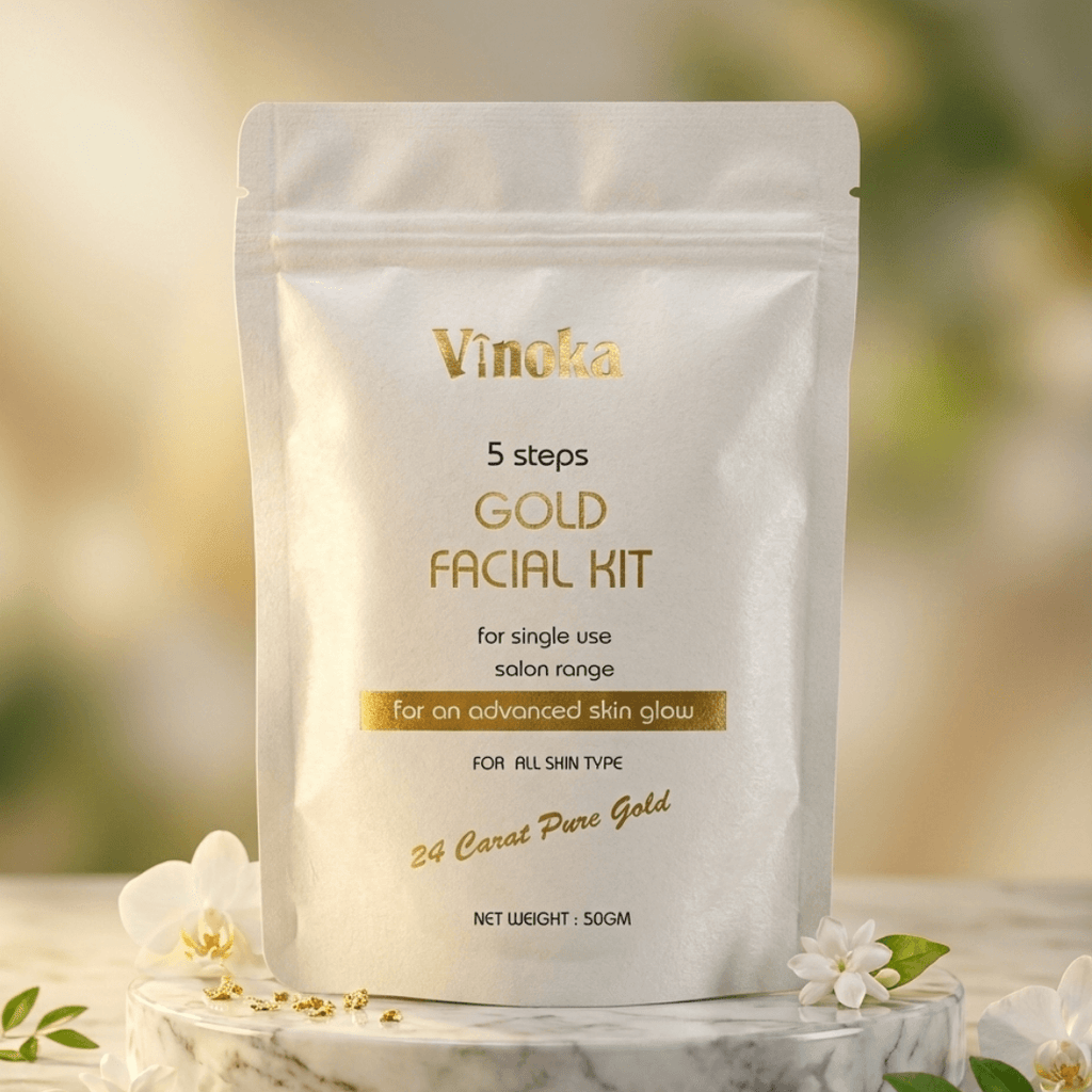 VINOKA 5 Steps Gold Facial Kit – 24 Carat Pure Gold