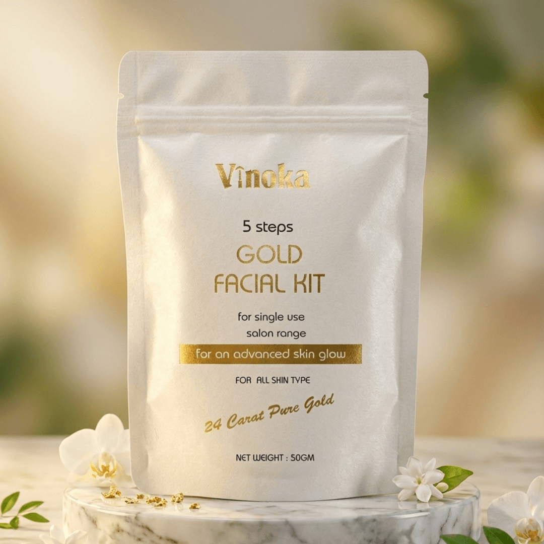 VINOKA 5 Steps Gold Facial Kit – 24 Carat Pure Gold