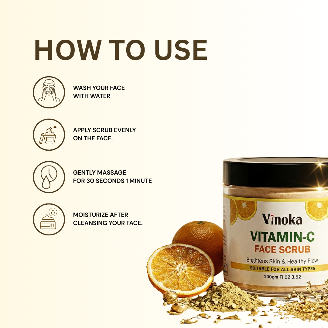 VINOKA Vitamin-C Face Scrub – 100gm